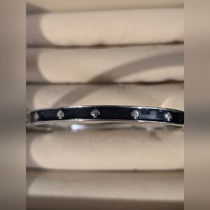 Kate Spade Navy Blue and Silver Heart Bangle